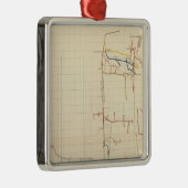 Comstock Mine Maps Number V Silbernes Ornament (Rechts)
