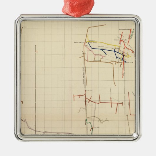 Comstock Mine Maps Number V Silbernes Ornament (Vorne)