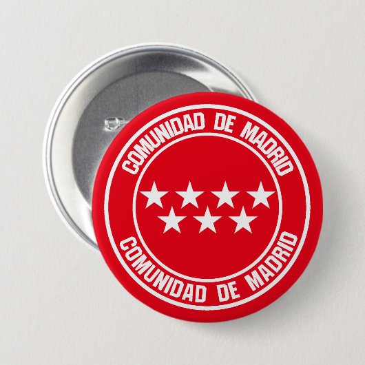 Comunidad de Madrid Runde Emblem Button (Vorne & Hinten)