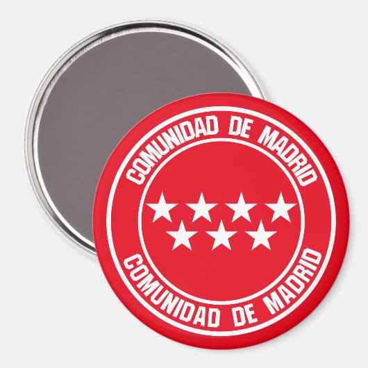Comunidad de Madrid Runde Emblem Magnet (Vorderseite/Rückseite)
