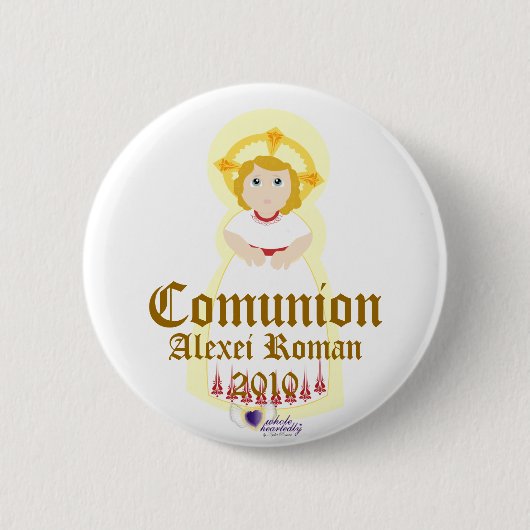 "Comunion" Knopf fertigen besonders an Button (Vorderseite)