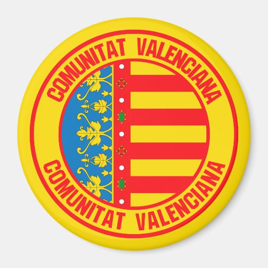 Comunitat Valenciana Runde Emblem Magnet (Vorne)