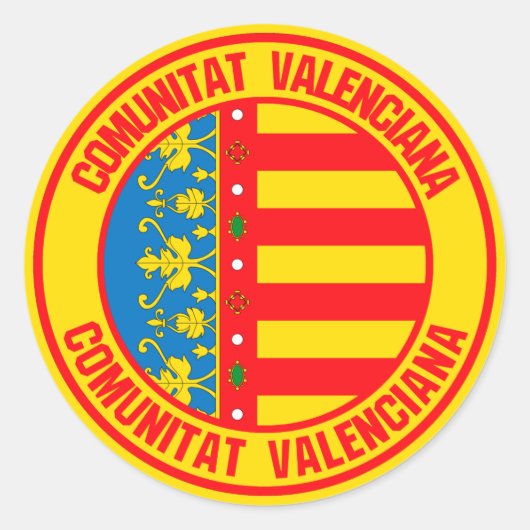 Comunitat Valenciana Runde Emblem Runder Aufkleber (Vorderseite)