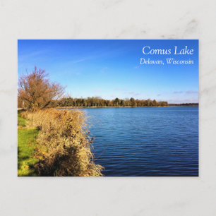 Comus Lake, Delavan, Wisconsin Postkarte
