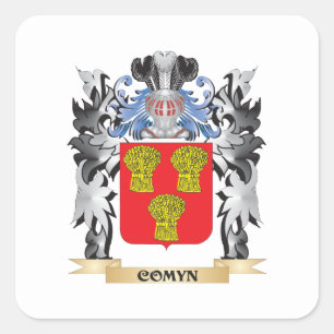 Comyn Coat of Arms - Familienwappen Quadratischer Aufkleber