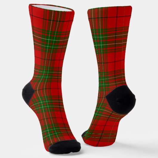 Comyn tartan red green plaid socken (Gewinkelt)
