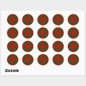 Comyn tartan red kariert runder aufkleber (Blatt)