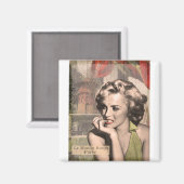 CON13CRBWRD-V4 The Thinker Red Lips.tif Magnet (Vorderseite/Rückseite)