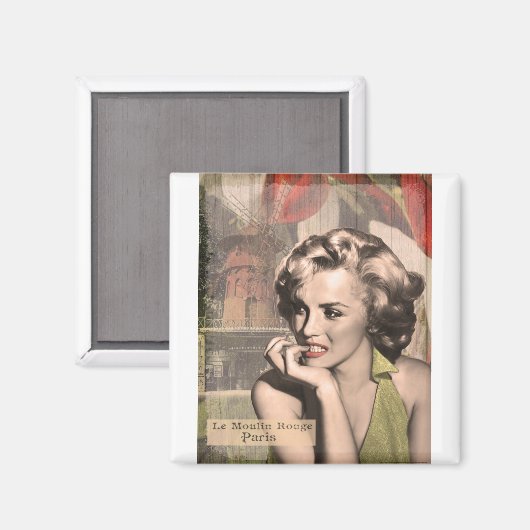 CON13CRBWRD-V4 The Thinker Red Lips.tif Magnet (Vorderseite/Rückseite)