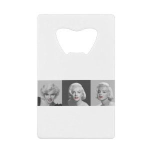 CON18BWRD Marilyn Trio-rote Lippen blaues Eyes.tif Geldbeutel Flaschenöffner