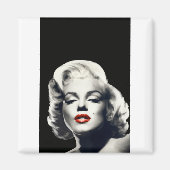 CON24BW-V4 Rote Lippen Marilyn in BLACK.tif Magnet (Vorne)