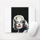 CON24BW-V4 rote Lippen Marilyn IN BLACK.tif Mousepad (Mit Mouse)