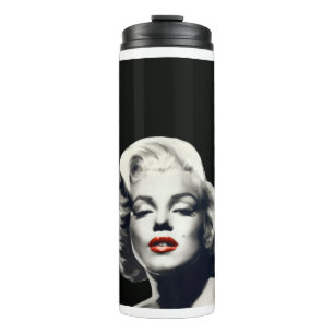 CON24BW-V4 rote Lippen Marilyn IN BLACK.tif Thermosbecher