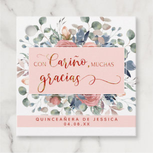 Con Cariño, Muchas Gracias, Floral, vielen Dank Geschenkanhänger