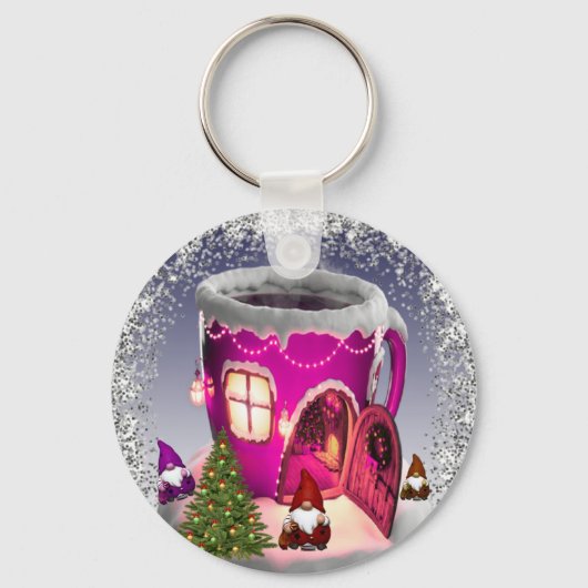 con casa en forma de taza con enanos schlüsselanhänger (Vorderseite)