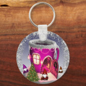 con casa en forma de taza con enanos schlüsselanhänger (Vorderseite)