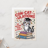 „Con-cat-ulations“ Erfolg auf A-Level Karte (Vorderseite/Rückseite Beispiel)