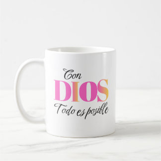 Con Dios Todo es Posible - Mateo 19:26 Christian A Kaffeetasse