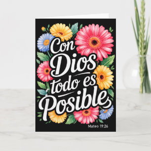 Con Dios Todo Es Posible-Shirt Christlich Spanisch Karte