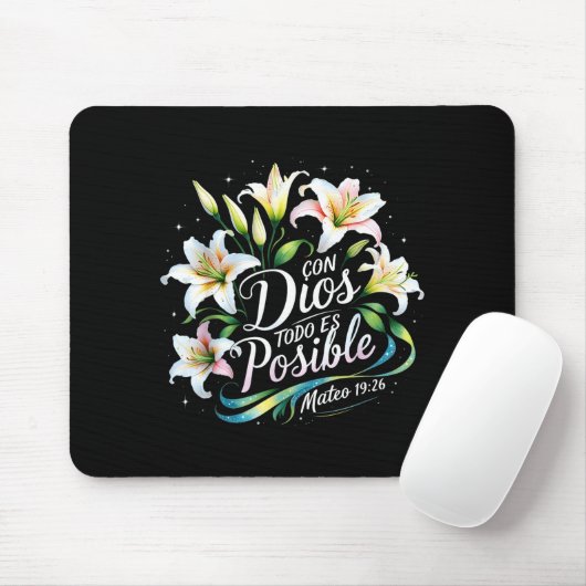 Con Dios Todo Es Sible Mateo 19_26 Gift Mousepad (Mit Mouse)