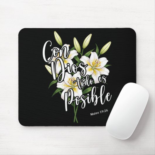 Con Dios Todo Es Sible Shirt Christian Spanish For Mousepad (Mit Mouse)