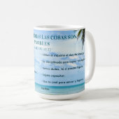 Con Dios Todo Posible Blue Sky Conquistas Metas Kaffeetasse (VorderseiteRechts)