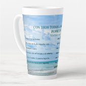 Con Dios Todo Posible Blue Sky Conquistas Metas Milchtasse (Linke Ecke)