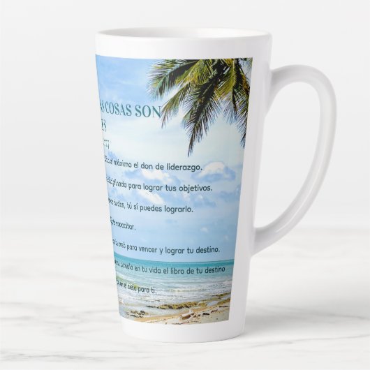 Con Dios Todo Posible Blue Sky Conquistas Metas Milchtasse (Rechts)