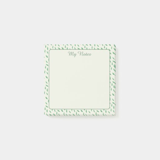 con diseño de hojas verdes post-it klebezettel (Vorderseite)