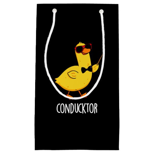 Con-duck tor Funny Music Conductor Duck Pun Dark B Kleine Geschenktüte (Vorderseite)