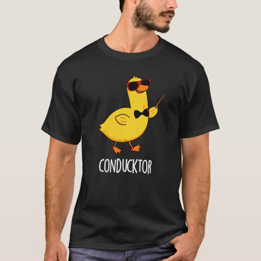Con-duck tor Funny Music Conductor Duck Pun Dark B T-Shirt (Vorderseite)