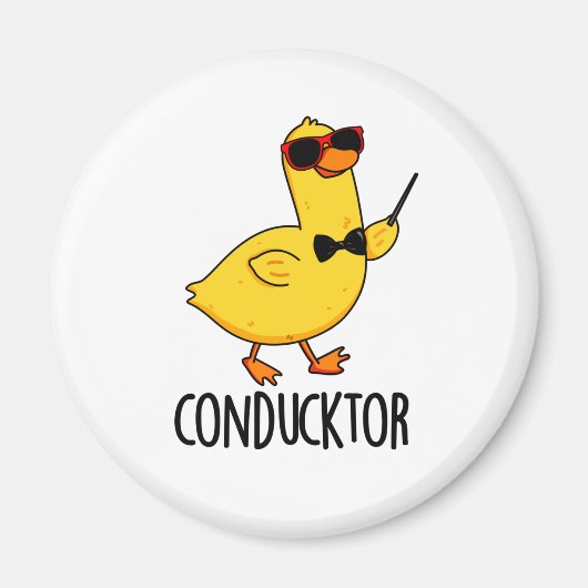 Con-duck tor Funny Music Conductor Duck Pun Magnet (Vorne)