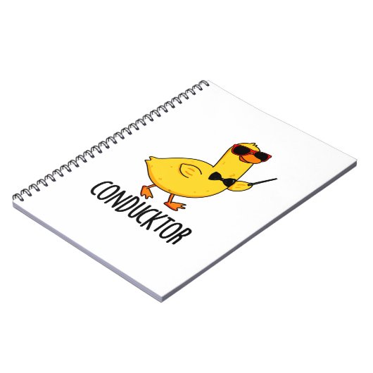 Con-duck tor Funny Music Conductor Duck Pun Notizblock (Linke Seite)