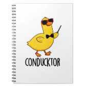 Con-duck tor Funny Music Conductor Duck Pun Notizblock (Vorderseite)