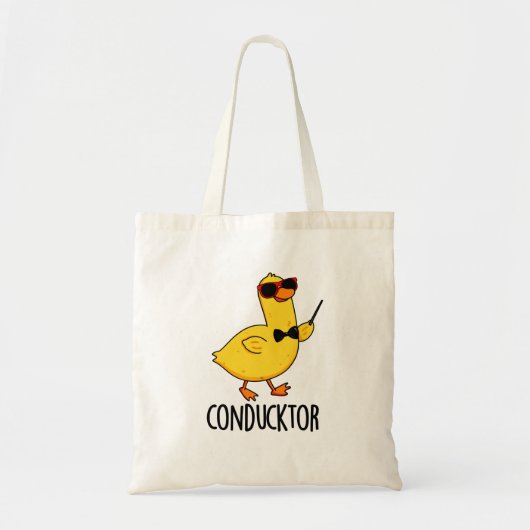Con-duck tor Funny Music Conductor Duck Pun Tragetasche (Vorne)