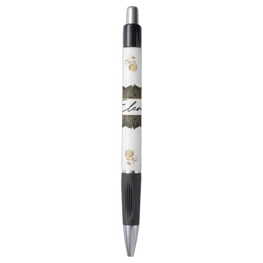 con flores doradas personalizada kugelschreiber (Vorderseite Vertikal)
