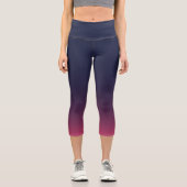 con gradiente de Azul, Violeta y Rosa Capri Leggings (Vorderseite)