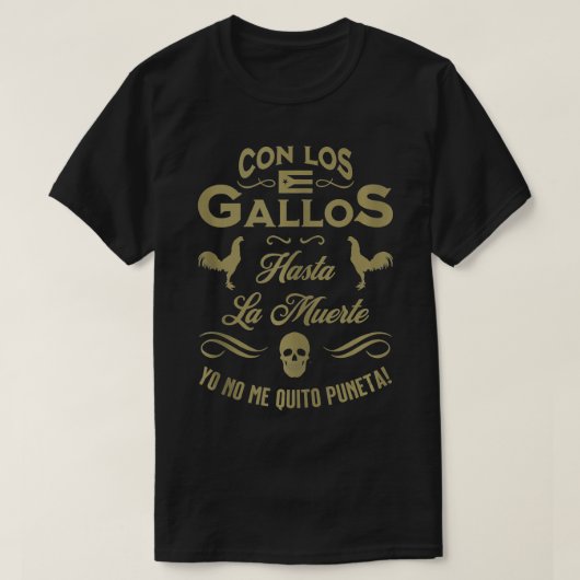 Con Los Gallos Gallero Kampfroster Puerto Ric T-Shirt (Design vorne)