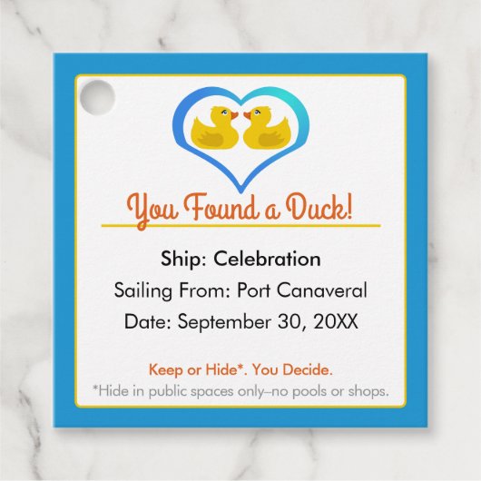 Con ・ Quack ・ Ulations! Kreuzküken Geschenkanhänger (Vorderseite)