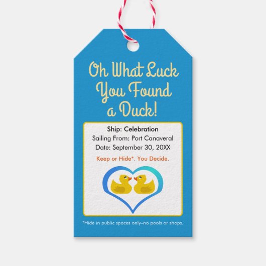 Con ・ Quack ・ Ulations! Vorbedruckte Cruises Encks Geschenkanhänger (Vorderseite)