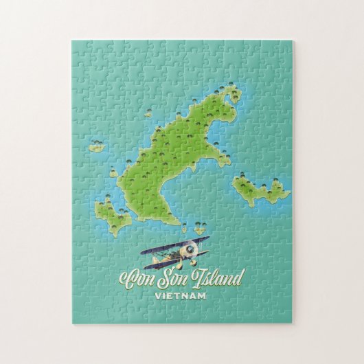 Con Son Island Karte Vietnam Puzzle (Vertikal)