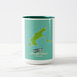 Con Son Island Karte Vietnam Zweifarbige Tasse