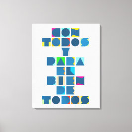 CON TODOS Weiß farbig Leinwanddruck
