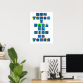 CON TODOS Weiß farbig Poster (Heimbüro)