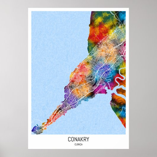 Conakry Guinea City Map Poster (Vorne)