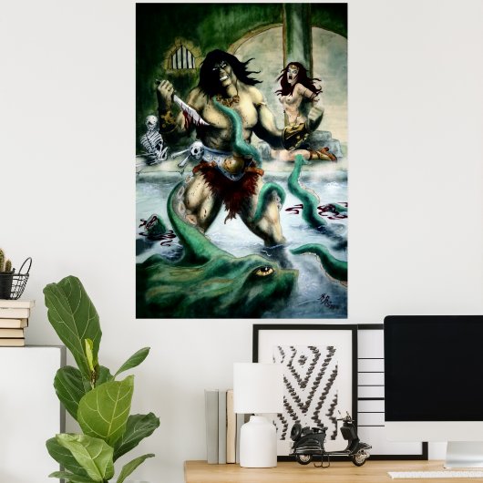Conan vs Octopus Poster (Heimbüro)