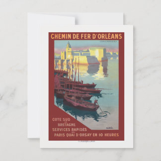 Concarneau France Vintage Poster 1919 Postkarte