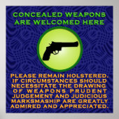 Concealed Weapons are Welcome Poster (Vorne)