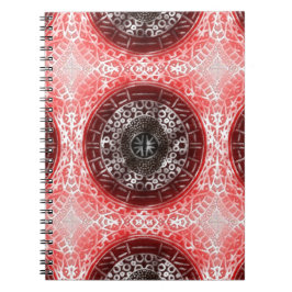 Concentric Circles African Tribal Print red ombre Notizblock