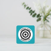 Concentric Circles - Blue #009FEE Quadratische Visitenkarte (Stehend Vorderseite)